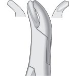 Dental Tooth Extracting Forceps Fig 18L Harris - Upper Molars - LEFT - American Pattern