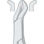 Dental Tooth Extracting Forceps Fig 210H - 3rd Upper Molars - American Pattern