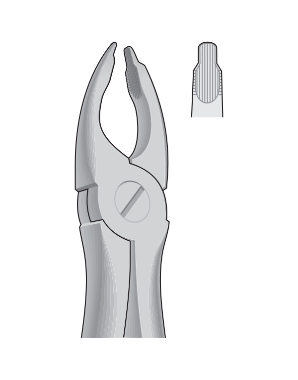 1EP34 Dental Tooth Extracting Forceps Fig 34 - Upper Incisors & Premolars - DEEP GRIPPING - English Pattern