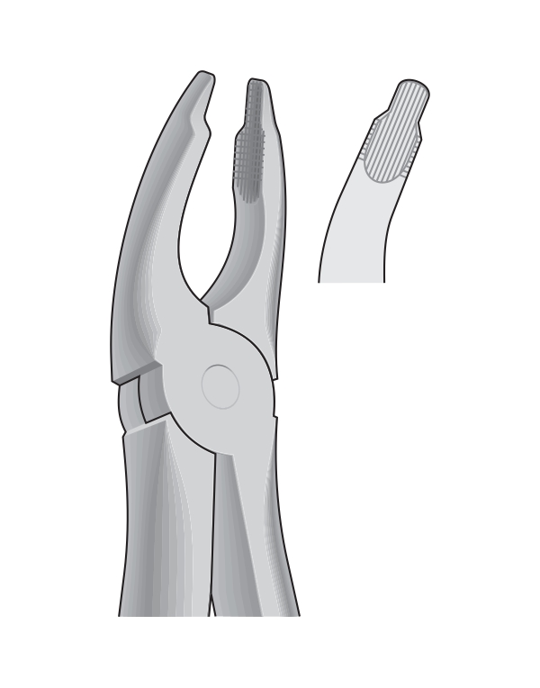 1EP35 Dental Tooth Extracting Forceps Fig 35 - Upper Premolars - DEEP GRIPPING - English Pattern
