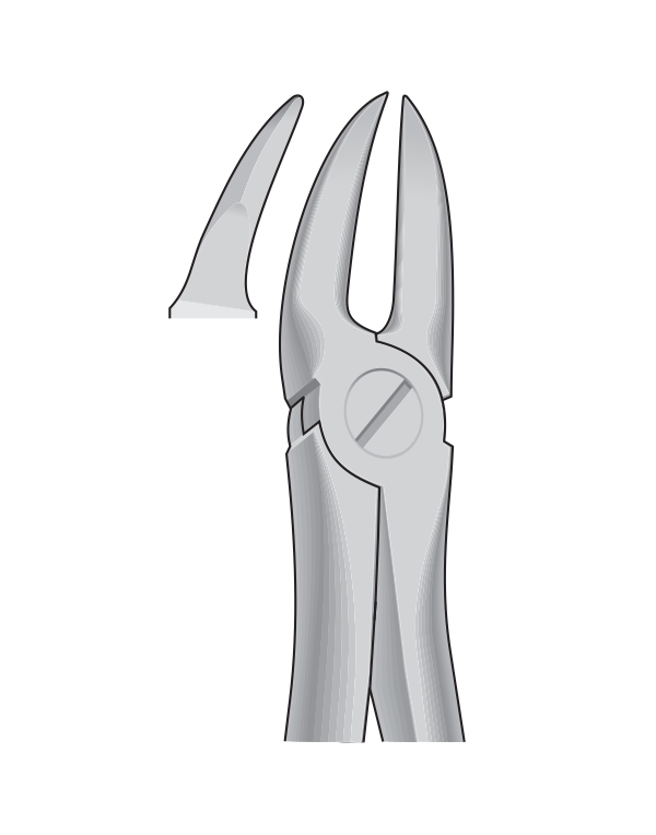 1EP55 Dental Tooth Extracting Forceps Fig 55 - Upper Molars - FOR SEPARATING - English Pattern