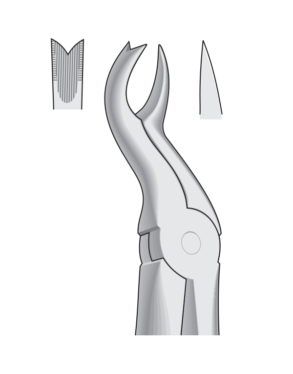 1EP67LX Dental Tooth Extracting Forceps Fig 67LX - Upper 3rd Molars - LEFT - English Pattern